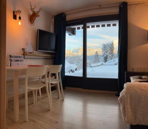 Το La marmotte: Vue Mont Blanc, terrasse, parking τον χειμώνα
