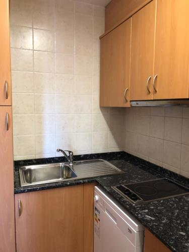 Dapur atau dapur kecil di Apartamentos Solineu