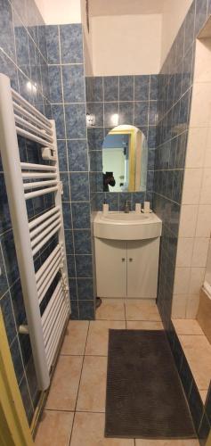 bagno con lavandino e specchio di Apartment 15 minutes from Paris a Villeneuve-Saint-Georges