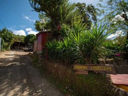 a sign for aents laboratory on the side of a street at 1 bedroom cabin, 3 blocks from beach and center of San Juan in San Juan del Sur