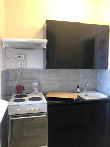 Η κουζίνα ή μικρή κουζίνα στο Juti Apartman