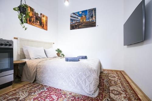 Posteľ alebo postele v izbe v ubytovaní BudapeStayz - Bacso Apartments