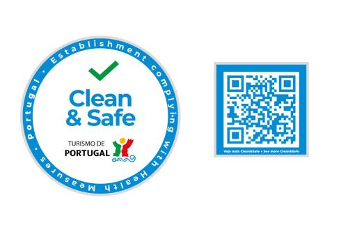 a label for a clean and safe product with a picture of a crossword puzzle at Tenda Photok Camping Reception in Funchal