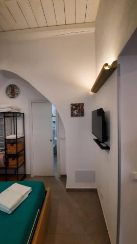 Habitación con cama y TV en la pared. en Holiday Home Celsus 84 en Palermo