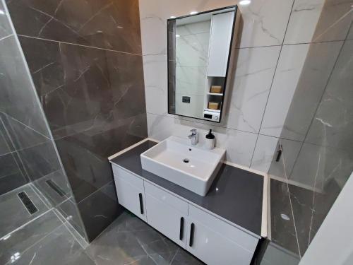 Koupelna v ubytování Kass Towers