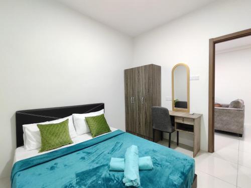 Кровать или кровати в номере Kafaz1 -3 Rooms apartment Ground floor