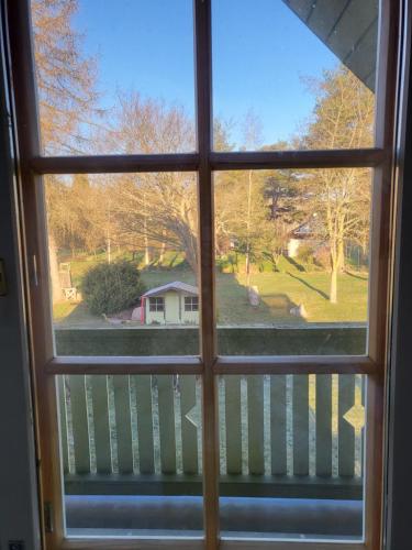 a view from a window of a yard at Beach house Tolsburg with sauna in Toolse