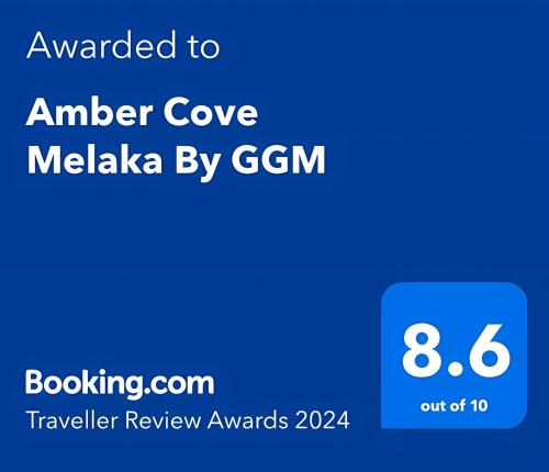 ein Screenshot eines Mobiltelefons mit dem Text, der an Anime Cove Melaaka verliehen wurde von in der Unterkunft Amber Cove Melaka By GGM in Malakka