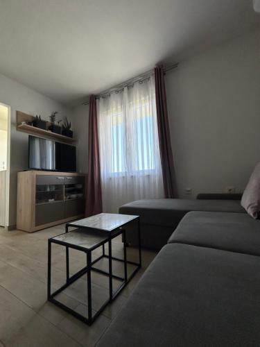 sala de estar con sofá y mesa de centro en Apartment Salov, en Trogir