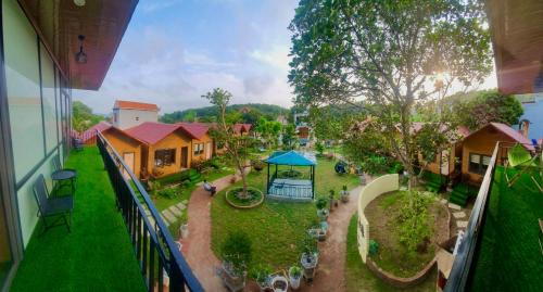 an aerial view of a house with a garden at Jewel Homestay in Hai Phong