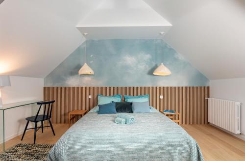 Cama o camas de una habitación en Manoir de Kerat -classé 5 étoiles