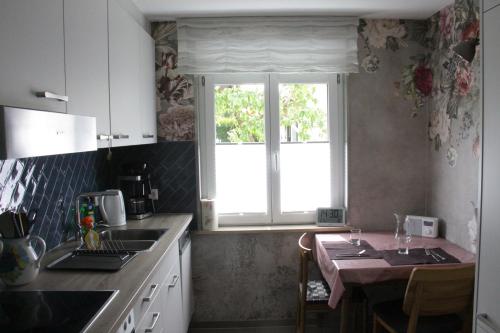 Kuchyň nebo kuchyňský kout v ubytování Ferienwohnung Vinea