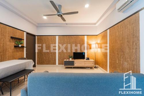a bedroom with a bed and a tv on a wall at 10am-6pm, SAME DAY CHECK IN AND CHECK OUT, Work From Home, Shaftsbury-Cyberjaya, Comfy Home by Flexihome-MY in Cyberjaya