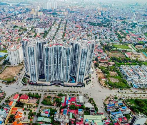 an aerial view of a city with tall buildings at JOYCE-Celia 34 in An Khê