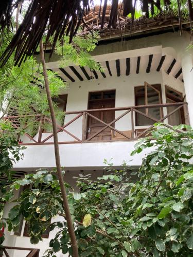a building with windows and trees in front of it at PASA LODGE ZANZIBAR in Nungwi