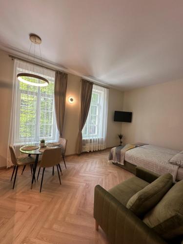 Posezení v ubytování Old Memel Apartment