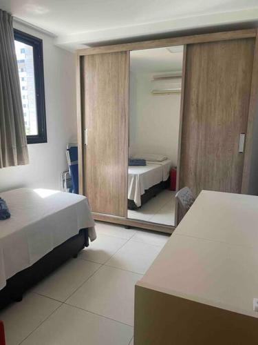 Ένα ή περισσότερα κρεβάτια σε δωμάτιο στο Meu cantinho no paraíso!