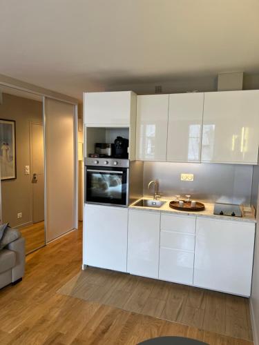 Virtuvė arba virtuvėlė apgyvendinimo įstaigoje Quartierlatin apartment