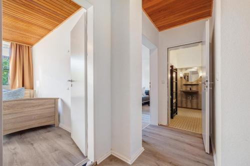 Postel nebo postele na pokoji v ubytování Ferienwohnung am Fährhafen