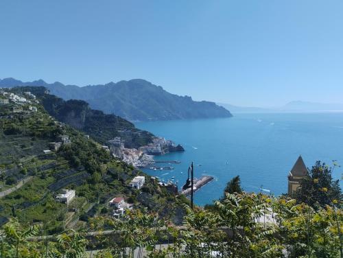 a view of the amalfi coast from a hill at IL PICCOLO INCANTO in Amalfi