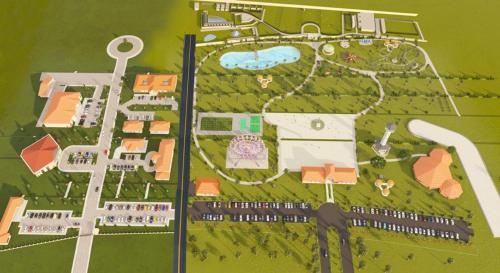einen Plan eines Resorts mit Garten in der Unterkunft SJ Hotels in Iyiba