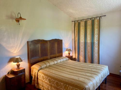 1 dormitorio con 1 cama y 2 lámparas en las mesas en AGRITURISMO LA MOROLLA, en Marsciano