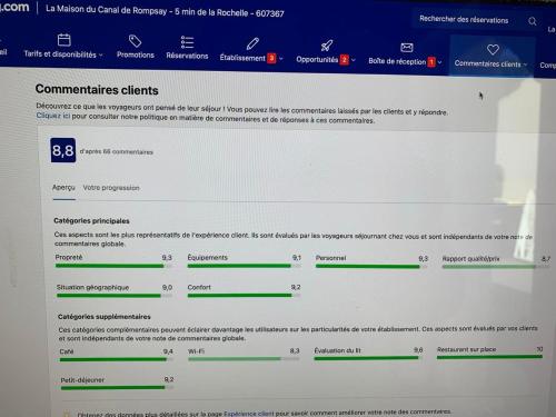 a screenshot of a computer screen with a webpage at La Maison du Canal de Rompsay - 5 min de la Rochelle in Périgny
