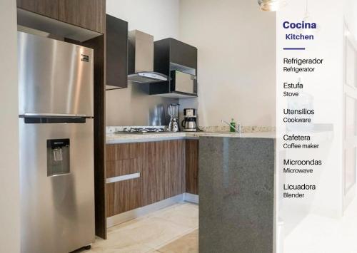 Kuchyň nebo kuchyňský kout v ubytování Lujoso departamento en Leon