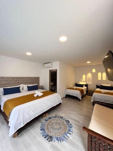 Hotel Casa Oliverosにあるベッド