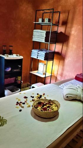 a table with a pie on top of a table at Jenny Lynn in Marrakech