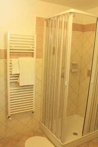 a bathroom with a shower and a toilet at Cominium Benessere in Alvito