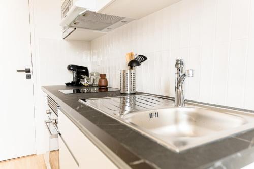 Η κουζίνα ή μικρή κουζίνα στο Le Soft - Beau logement - Centre - Gare - Tram - Superbe vue Sarthe