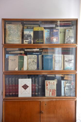 a book shelf filled with lots of books at Nadia & Minadora Central Retreat in Tʼelavi