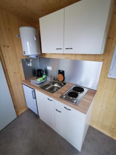 Kuchyň nebo kuchyňský kout v ubytování Tiny Guesthouse Herdt Euerbach