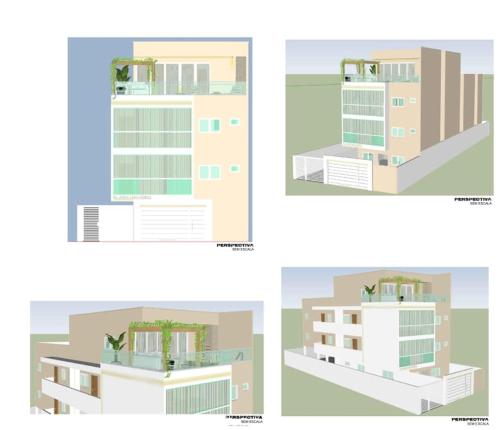 four different views of a building at Apto Aconchegante - 600m da Pç Mestre Dominguinhos in Garanhuns