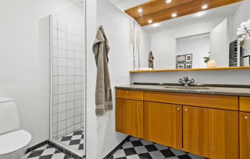 een badkamer met een wastafel en een toilet bij 3 Bedroom Cozy Home In Eg in Egå