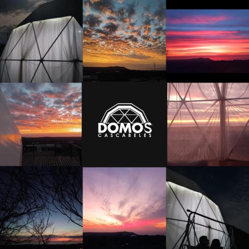 a collage of photos of a sunset at Espectacular Domo Rústico con Vista en Los Vilos, equipado hasta 5 personas in Los Vilos