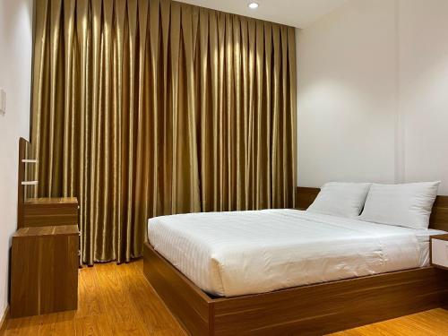 Postel nebo postele na pokoji v ubytování High-class apartment with beautiful river view