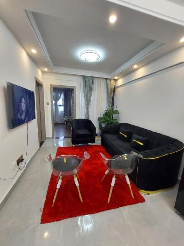Χώρος καθιστικού στο Luxury Apartment Lavington