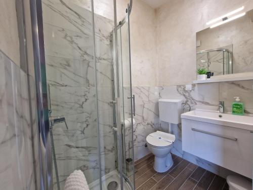 Koupelna v ubytování Apartment and Rooms Zora