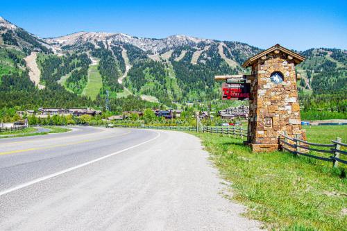 a sign on the side of a road at Tensleep A10 in Teton Village