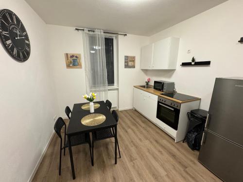 Dapur atau dapur kecil di Gemütliches Zimmer in Rheinnähe