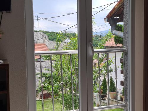 a view from a window of a balcony at Leki Apartman in Travnik