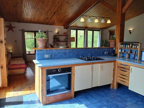 Bright loft with mountain and nature viewにあるキッチンまたは簡易キッチン