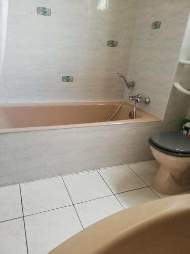 une salle de bain avec toilettes et baignoire dans l'établissement Appartement 3 chambres - 2 salles de bain - 6 personnes, à Ajaccio