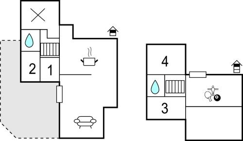 a block diagram of a house at Awesome Home In Hvide Sande With Wifi in Hvide Sande