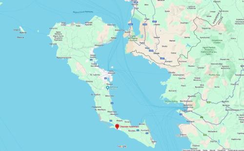 a detailed map of argentina and its coastline at Oleander Apartment in Agios Georgios