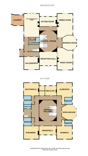 a schematic diagram of a building at Must see - Georgian Mansion I Suffolk Retreat in Beccles