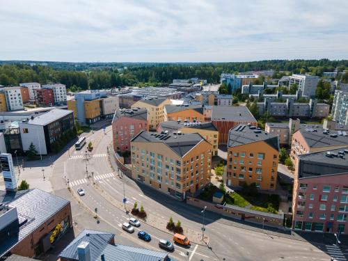 an aerial view of a city with buildings at Sweet dreams Porvoo 2 in Porvoo