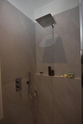 W łazience znajduje się prysznic z oświetleniem na suficie. w obiekcie monolocale incantevole w mieście Visnadello